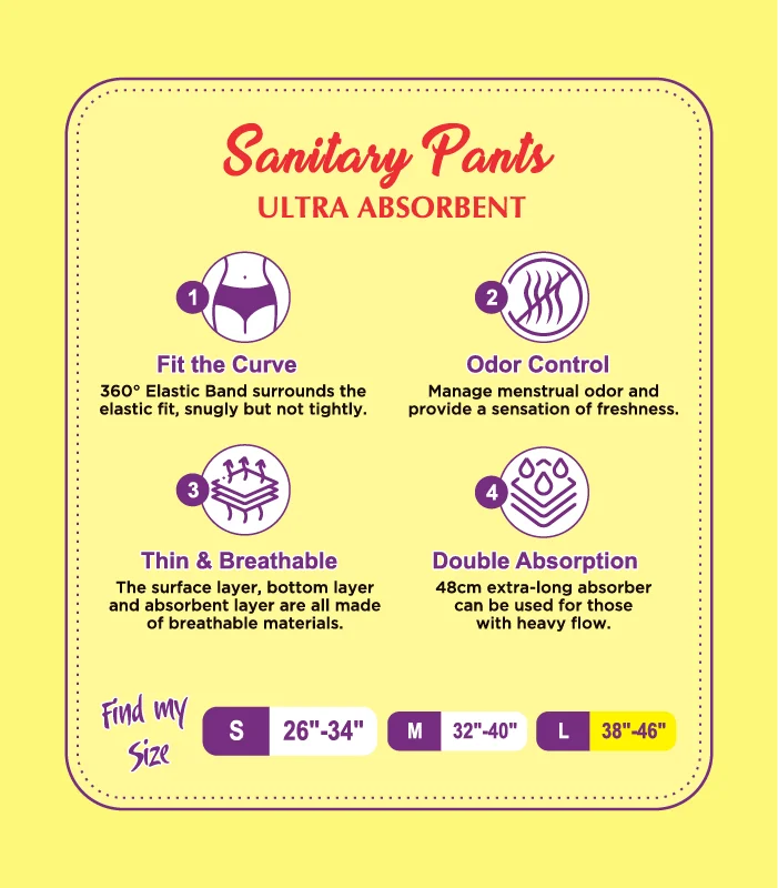 Ezi-Pants Sanitary Pants Ultra Absorbent Protection upto 12 hours