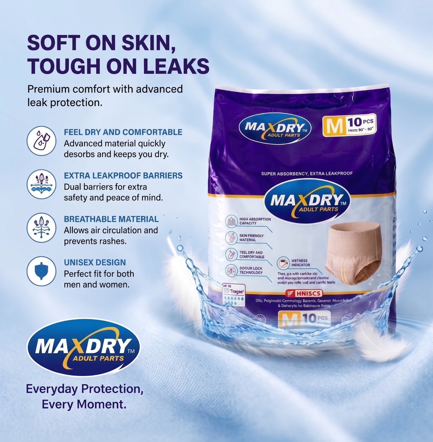 Max Dry - Adult Pants Ultra Absorbent Protection Upto 12 Hours