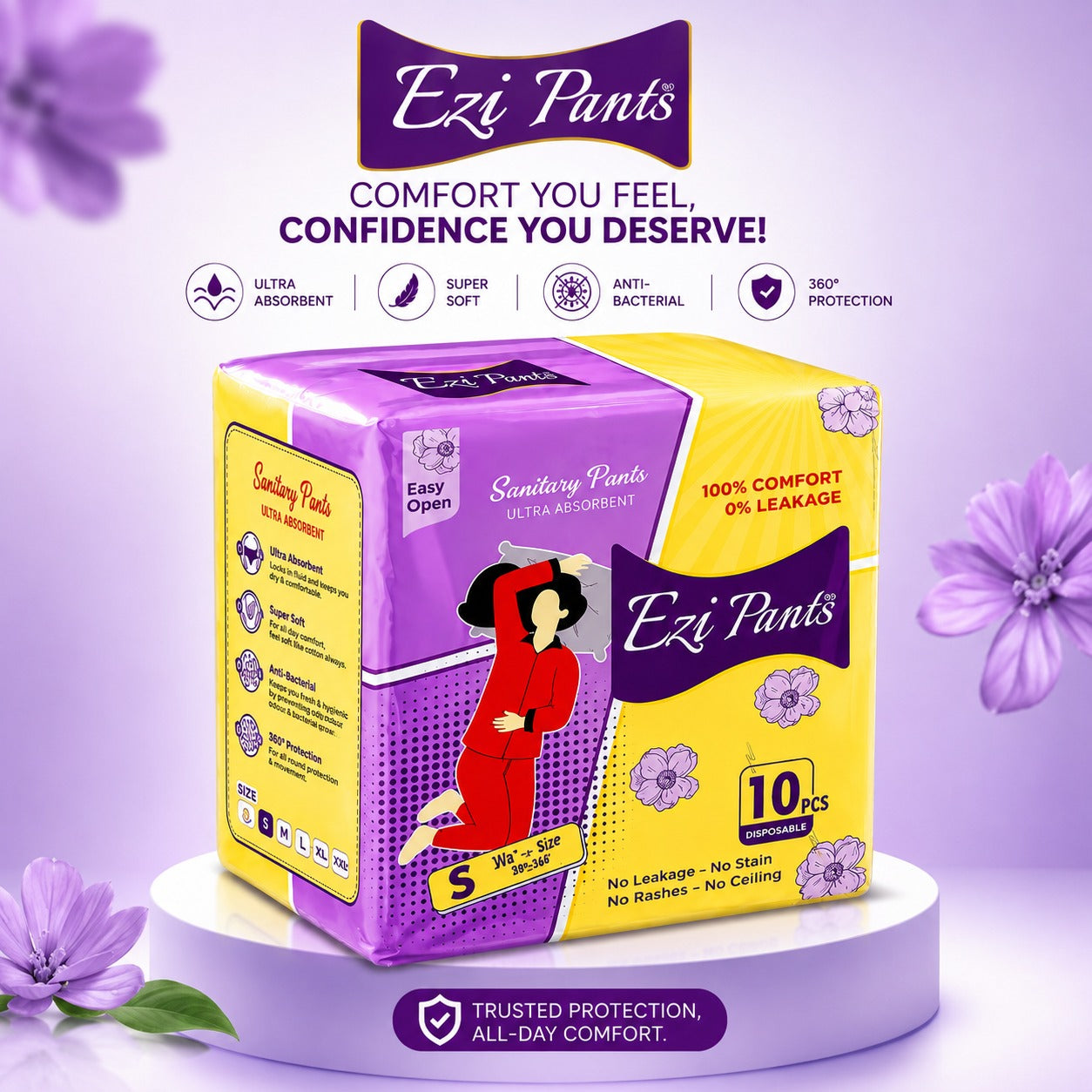 Ezi-Pants Sanitary Pants Ultra Absorbent Protection upto 12 hours